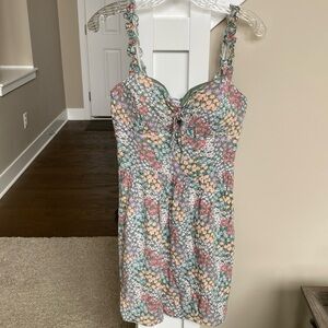 Floral ruffle strap dress